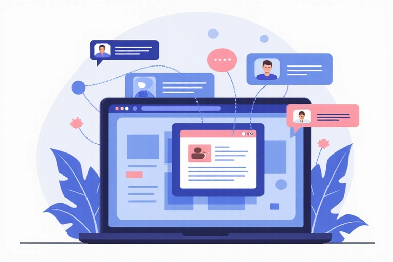 Digitális hirdetések koncepciója, ami a célzott marketinget ábrázolja