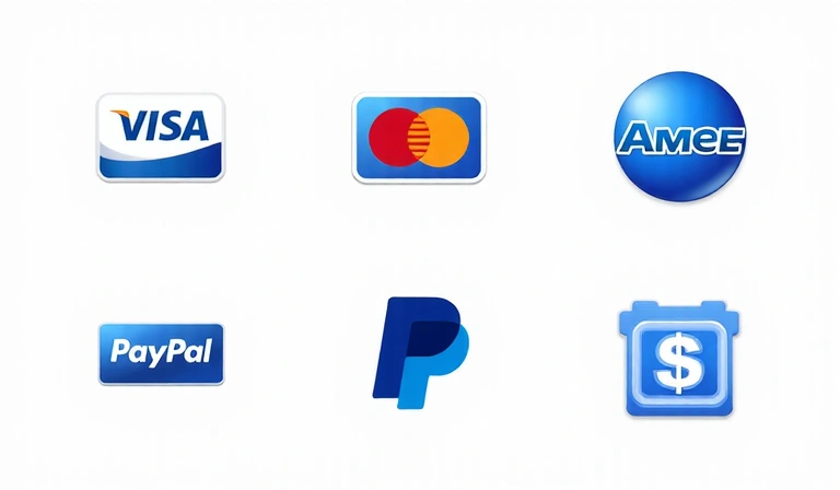 Különböző fizetési módok ikonjai